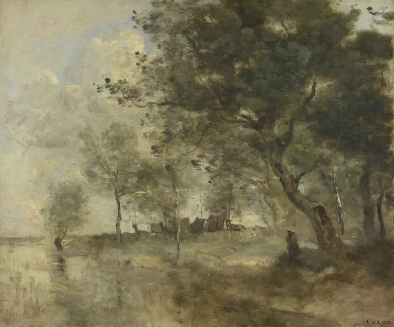 Une inondation - Jean-Baptiste Camille Corot image 1 reproduction artisanale de tableau