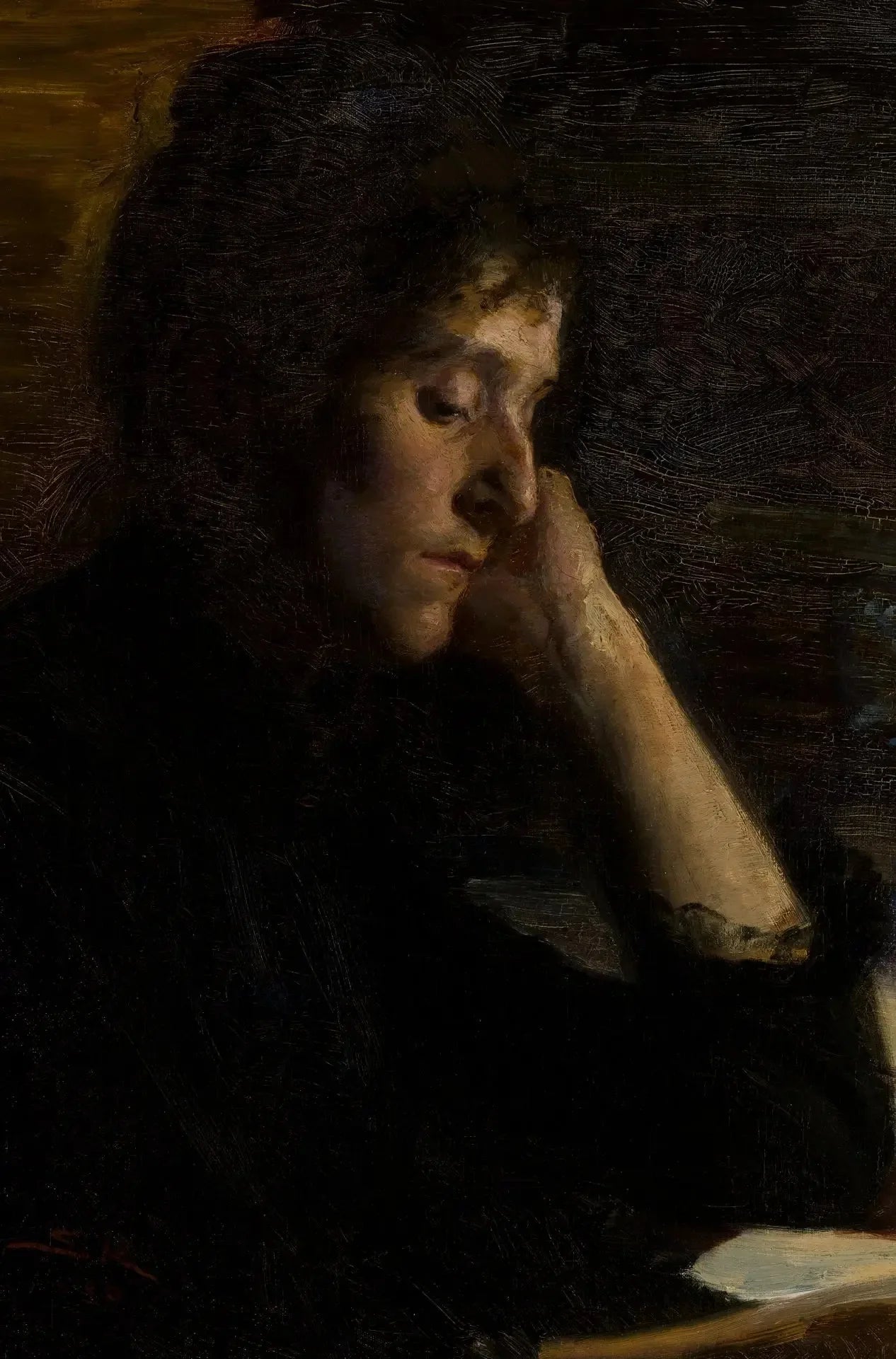 Une jeune femme en train de lire. - Peder Severin Krøyer image 1 reproduction de peinture à l’huile