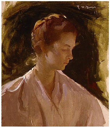 Une jeune fille - Frank Weston Benson image 1 reproduction de peinture à l’huile