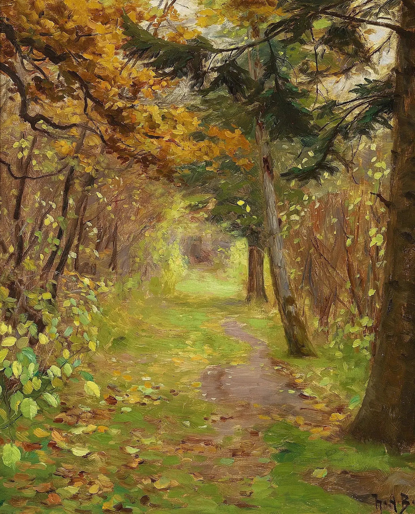 Une journée d'automne dans les bois. - H. A. Brendekilde image 1 tableau peint à l’huile sur toile