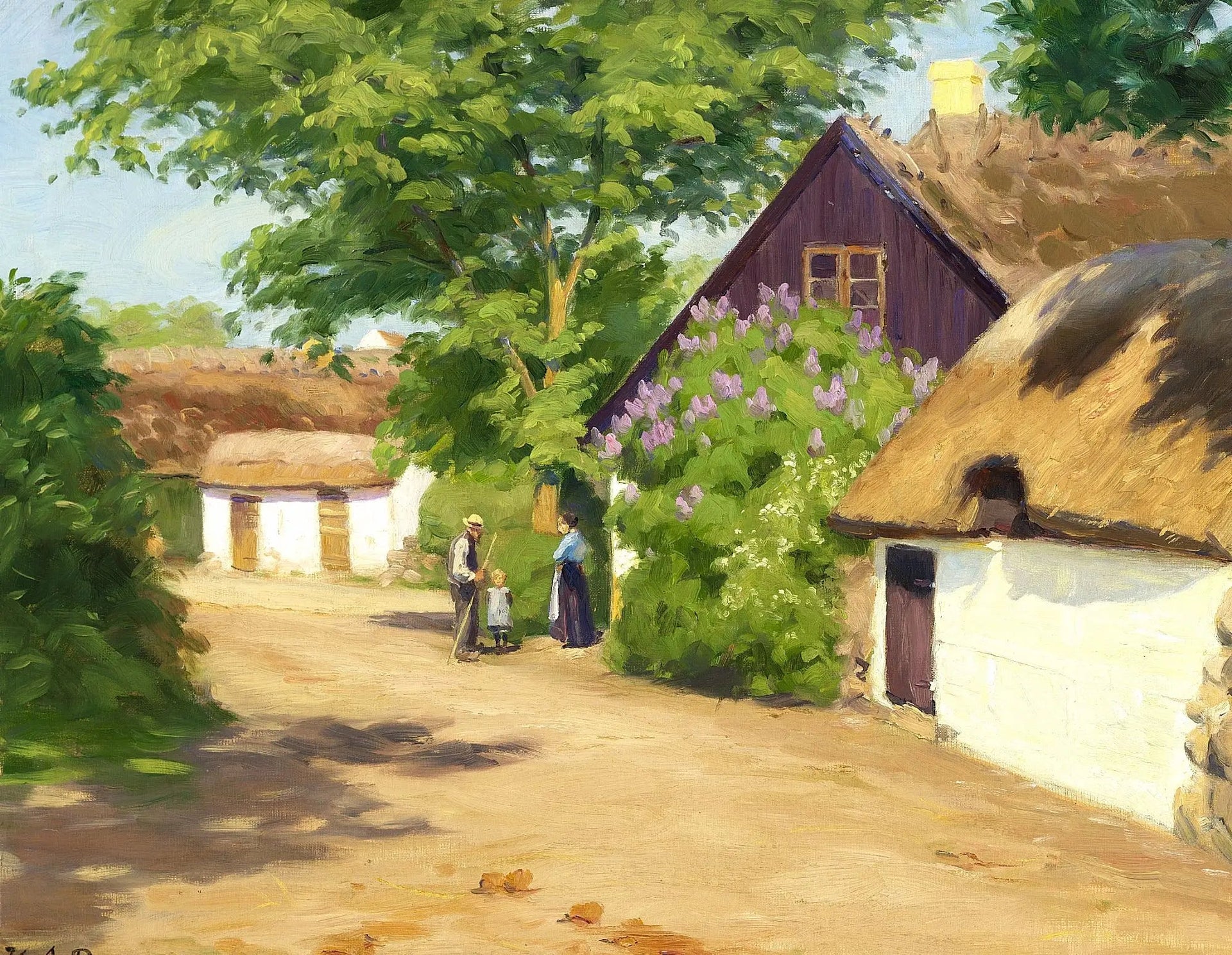 Une journée d'été au village. - H. A. Brendekilde image 1 reproduction réalisée par Alpha Reproduction