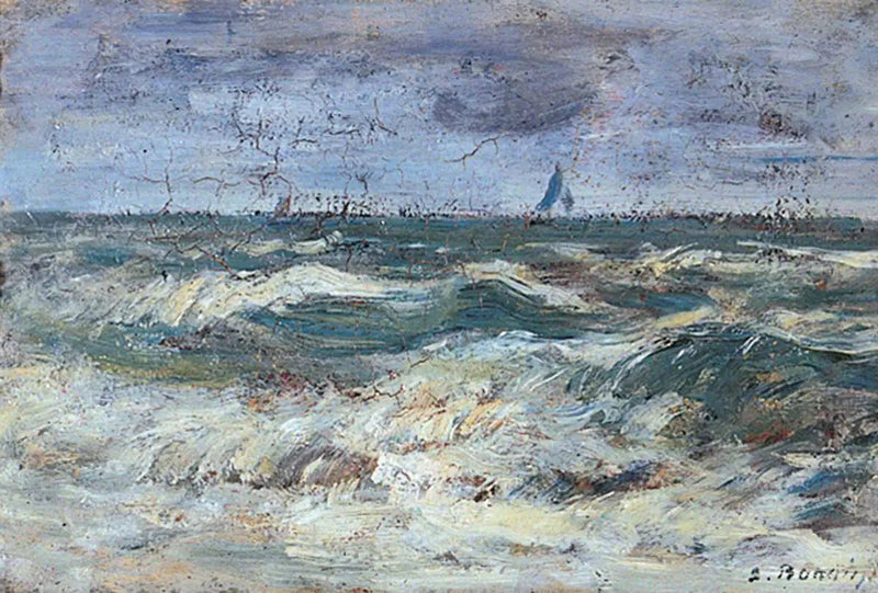 Une mer agitée - Eugène Boudin