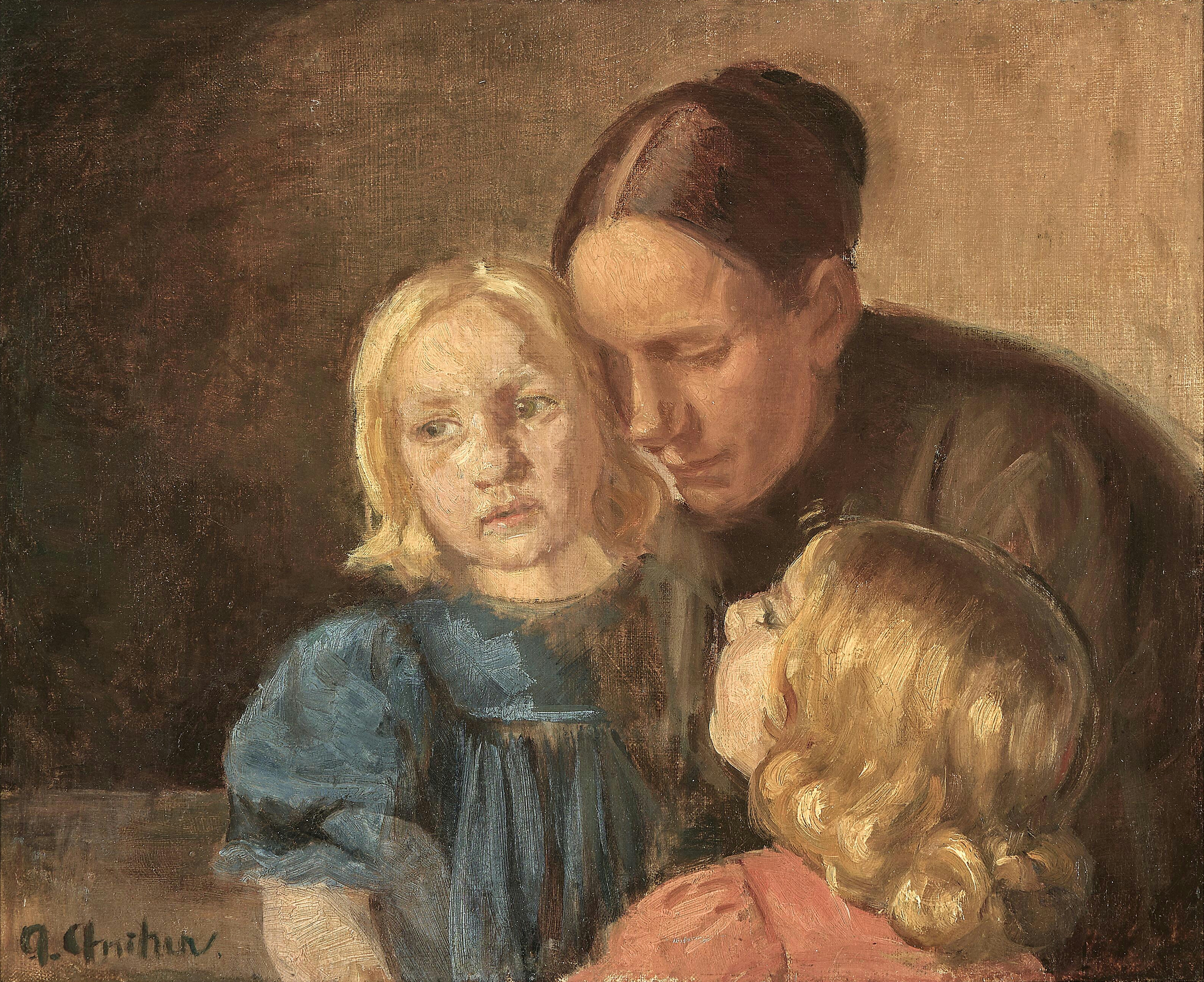 Une mère avec ses enfants. - Anna Ancher image 1 reproduction réalisée par Alpha Reproduction