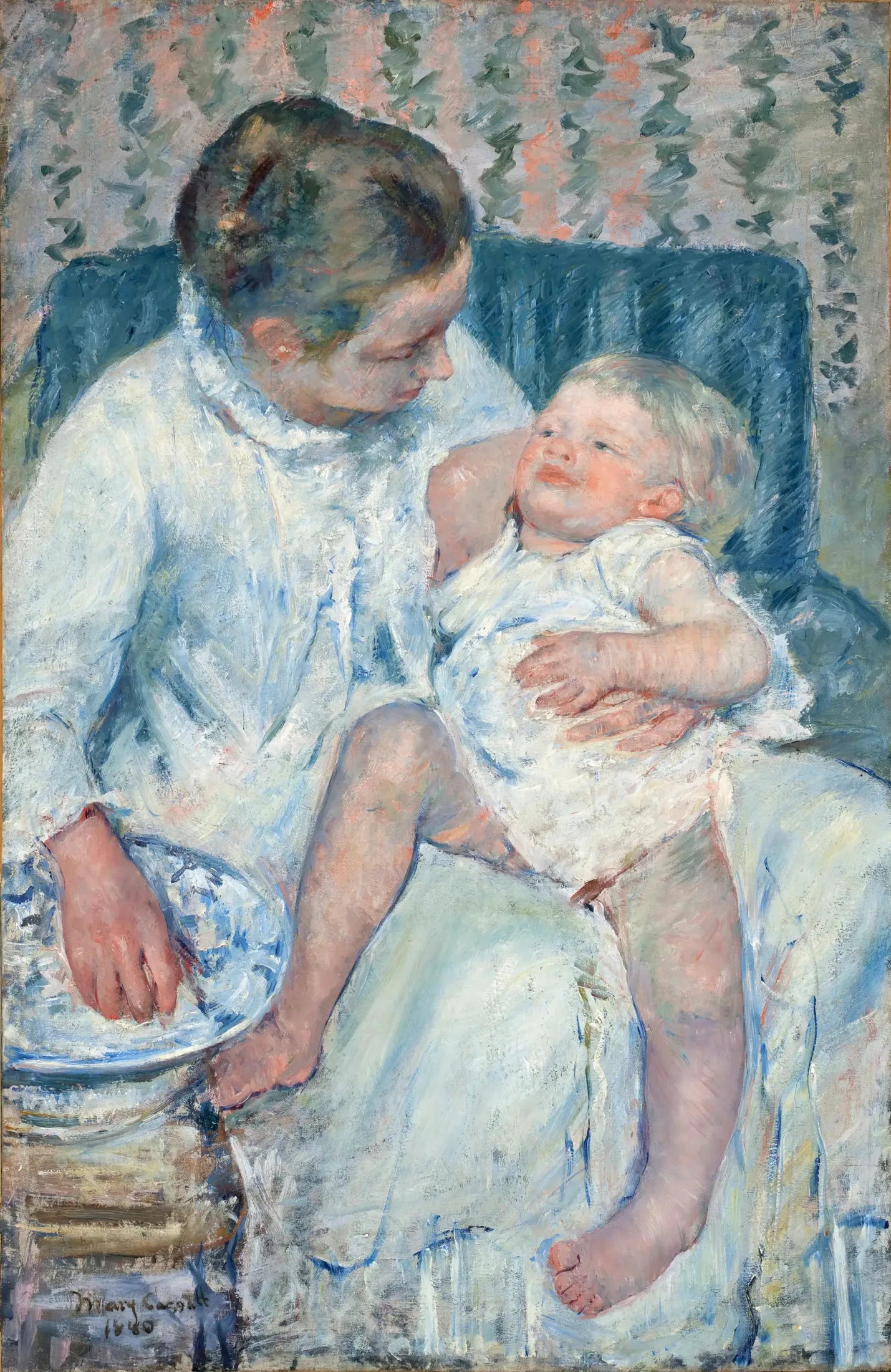 Une mère sur le point de laver son enfant endormi - Mary Cassatt image 1 tableau peint à l’huile sur toile