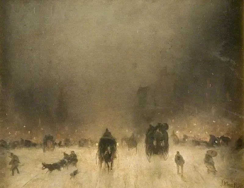 Une nuit brumeuse à Londres - James Abbott McNeill Whistler image 1 reproduction de peinture à l’huile