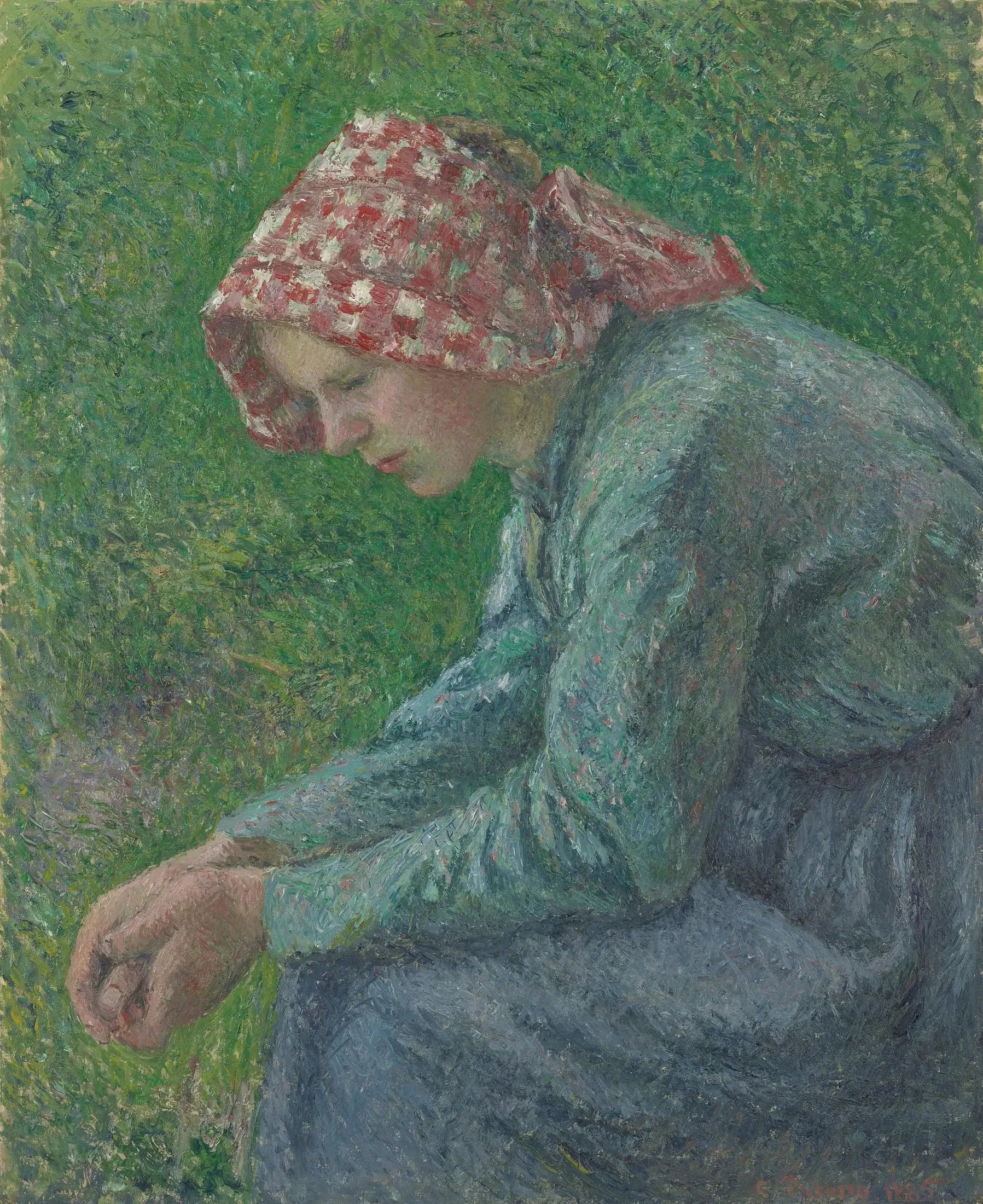 Une paysanne assise - Camille Pissarro image 1 tableau peint à l’huile sur toile