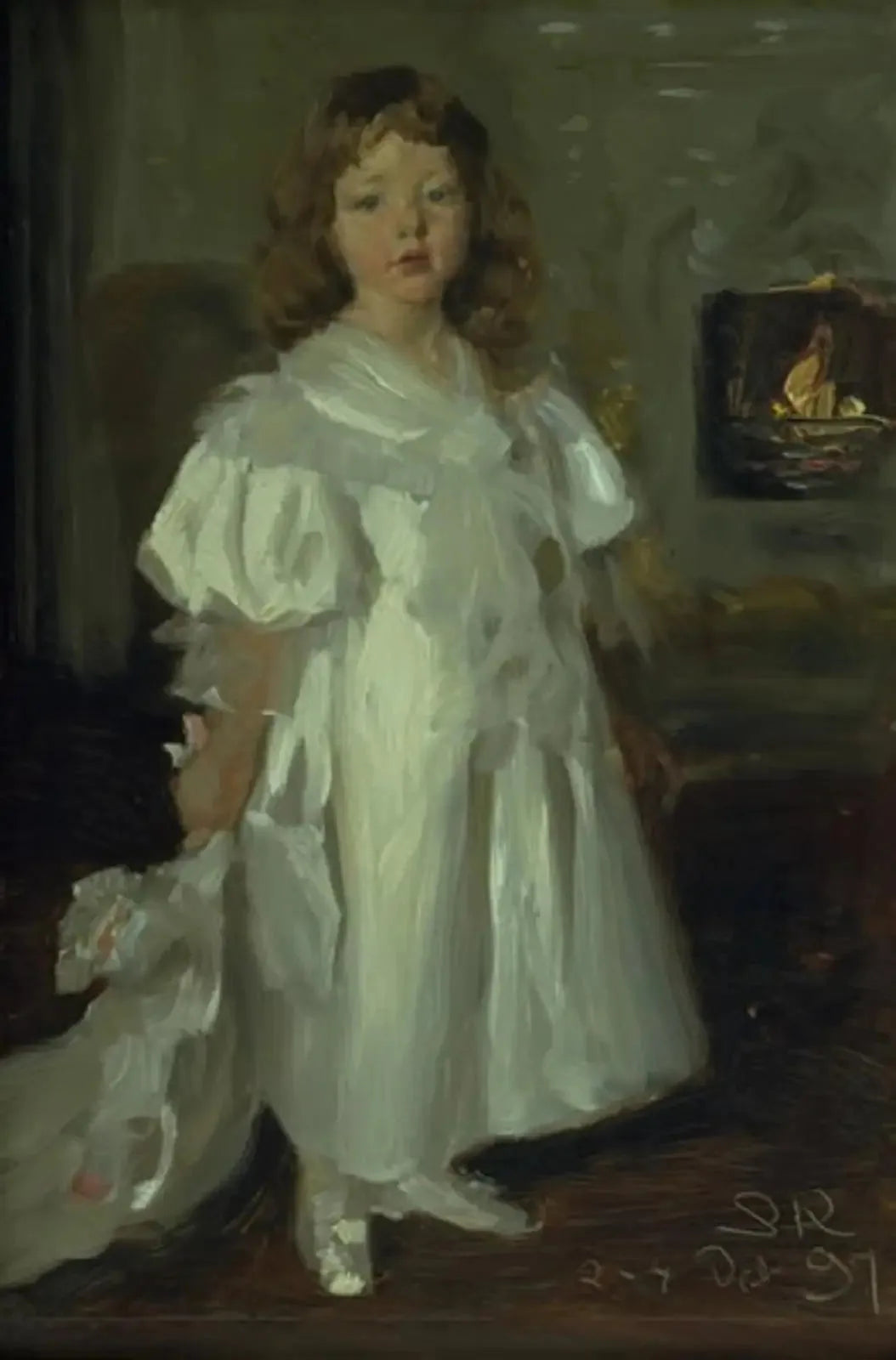 Une petite fille, Helga Melchior, en robe longue - Peder Severin Krøyer image 1 copie de tableau peinte à la main