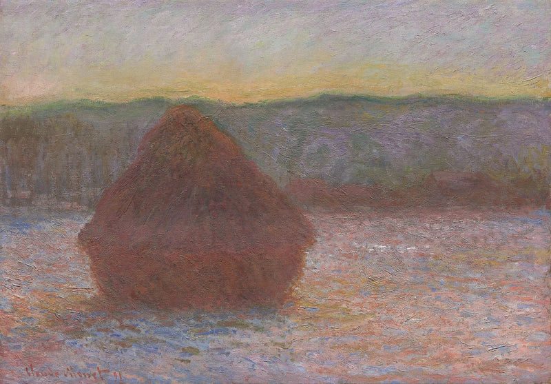 Une pile de blé (déjeuner, coucher du soleil) - Claude Monet