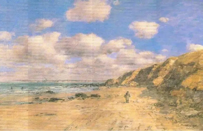 Une plage près de Trouville - Eugène Boudin image 1 copie de tableau peinte à la main