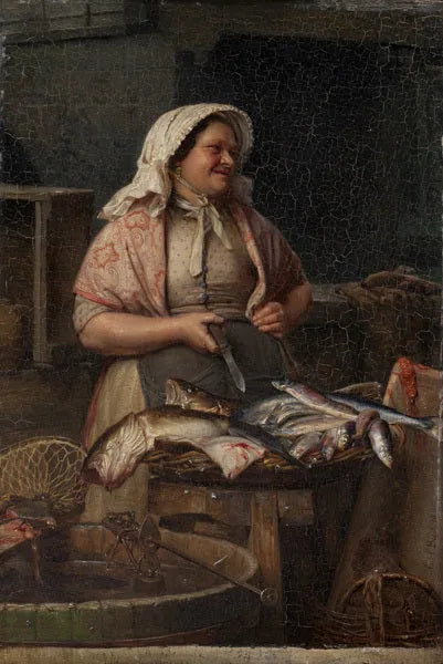 Une poissonnière - Carl Heinrich Bloch image 1 reproduction d’œuvre d’art à l’huile
