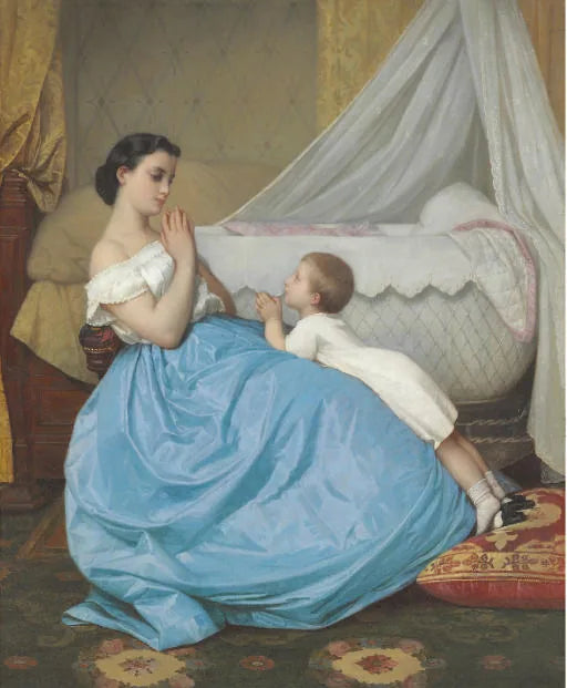 Une prière du soir - Auguste Toulmouche image 1 reproduction artisanale de tableau