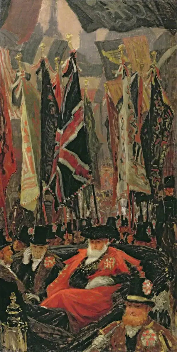 Une procession civique descendant Ludgate Hill, Londres - James Tissot image 1 copie peinte à la main à l’huile