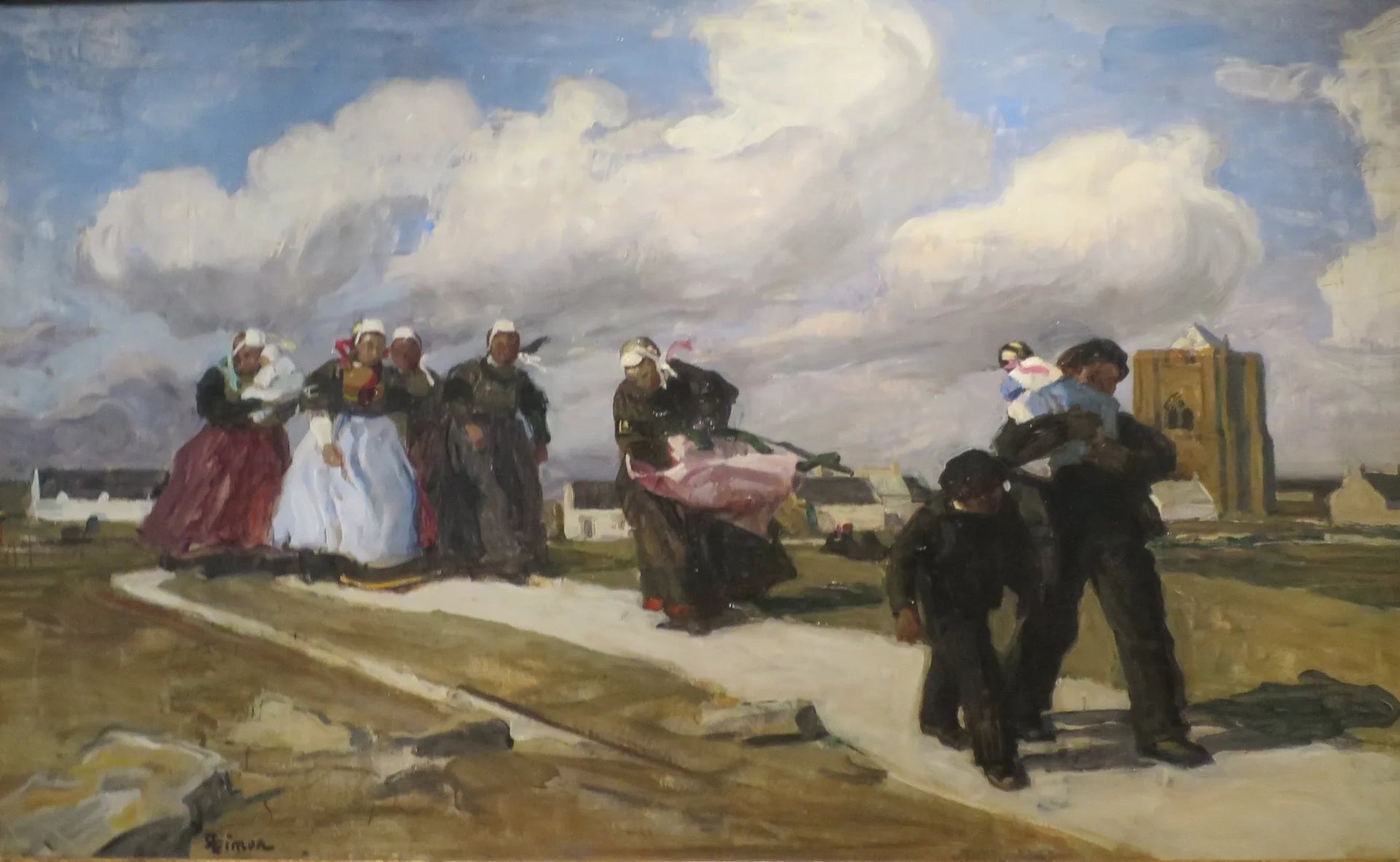 Une rafale de vent - Lucien Simon image 1 copie de tableau peinte à la main