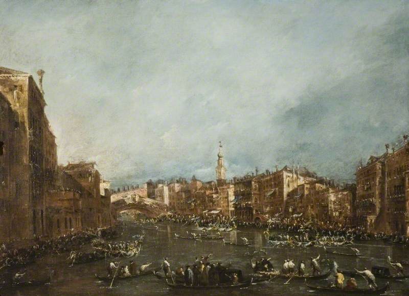 Une régate sur le Grand Canal, Venise - Francesco Guardi image 1 tableau peint à l’huile sur toile