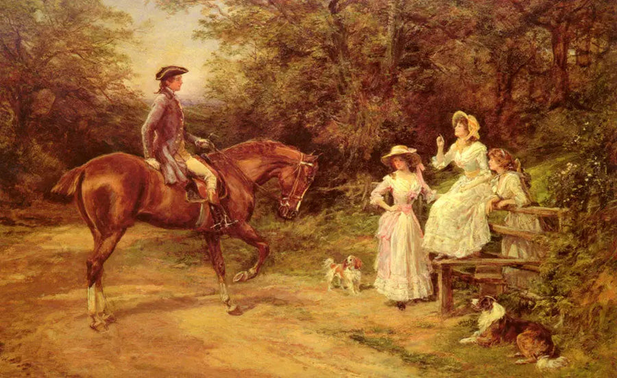 Une rencontre au style - Heywood Hardy image 1 reproduction de peinture à l’huile
