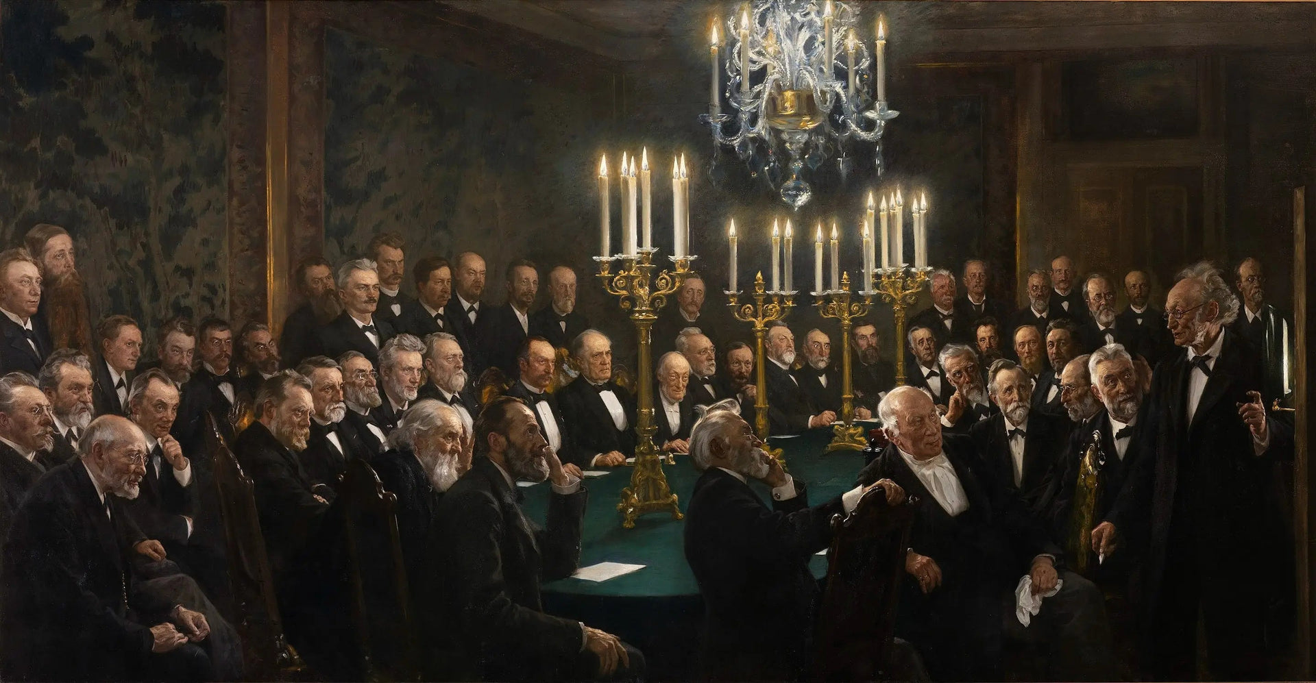 Une réunion à l'Académie royale des sciences et des lettres du Danemark - Peder Severin Krøyer image 1 reproduction artisanale de tableau