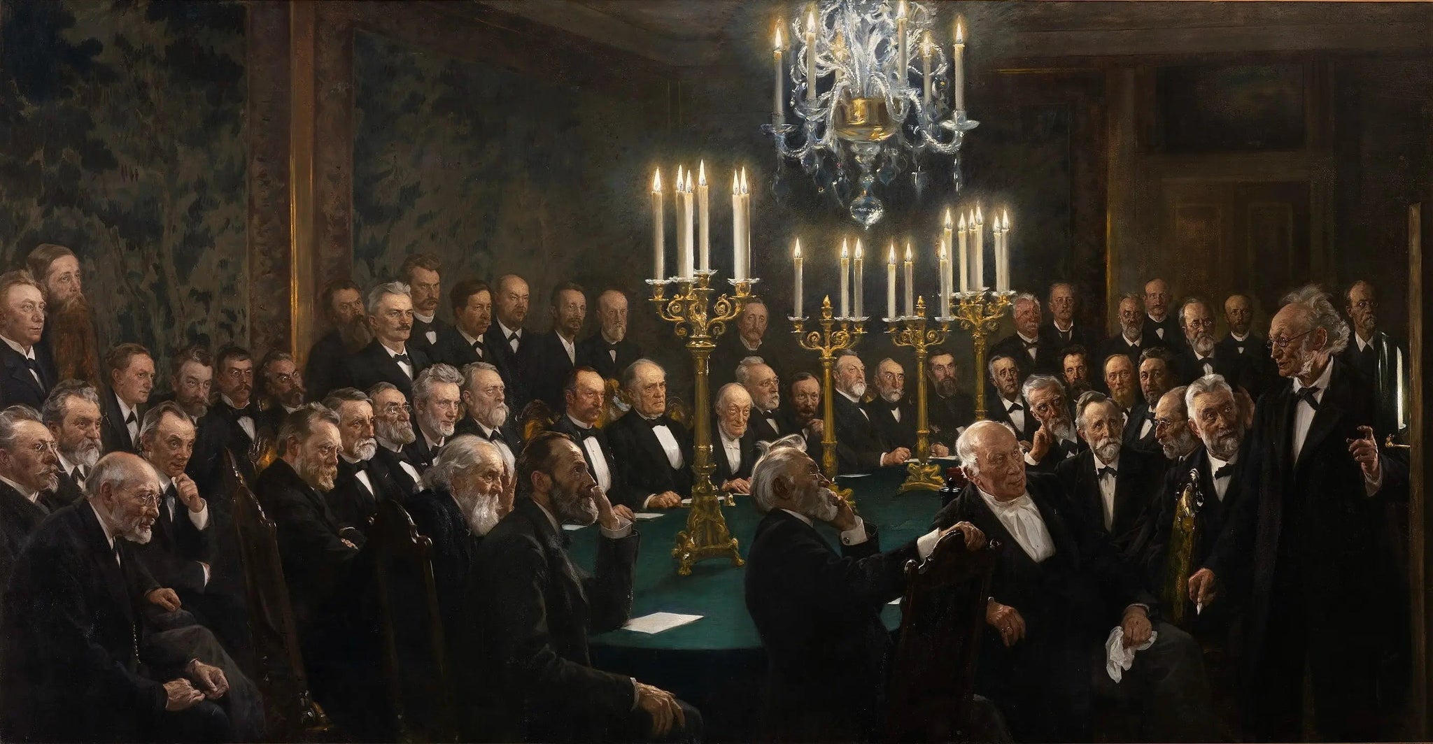 Une réunion à l'Académie royale des sciences et des lettres du Danemark - Peder Severin Krøyer image 1 reproduction artisanale de tableau