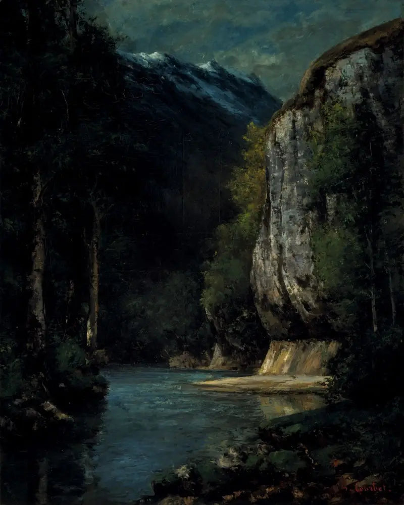 Une rivière dans une gorge de montagne - Gustave Courbet image 1 reproduction réalisée par Alpha Reproduction