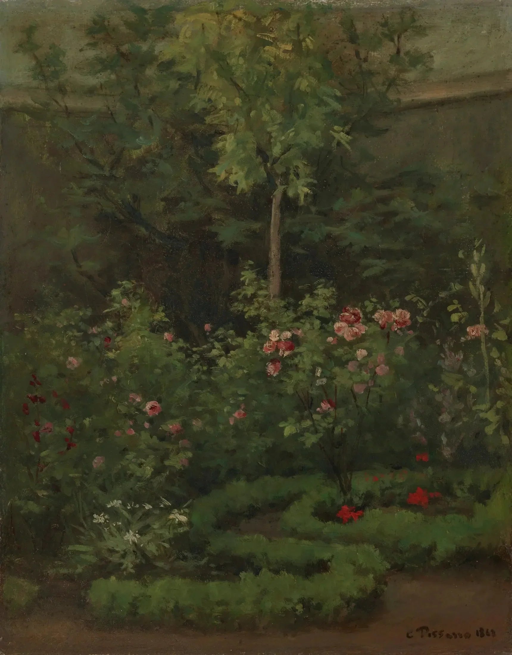 Une roseraie - Camille Pissarro image 1 tableau peint à l’huile sur toile