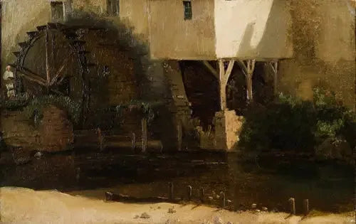 Une roue de moulin - Jean-Baptiste Camille Corot image 1 copie peinte à la main à l’huile