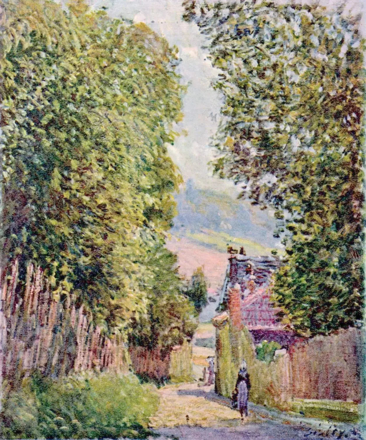 Une rue à Louveciennes - Alfred Sisley image 1 tableau peint à l’huile sur toile