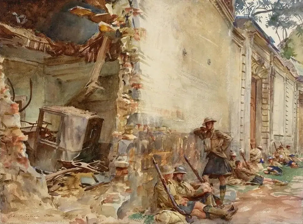 Une rue d'Arras - John Singer Sargent image 1 reproduction de peinture à l’huile