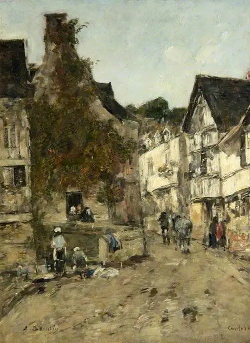 Une rue de Caudebec-en-Caux - Eugène Boudin