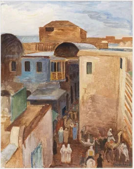 Une rue de Damas - Jean Marchand image 1 reproduction de peinture à l’huile