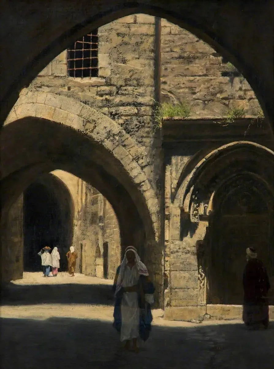 Une rue de Jérusalem de John Collier image 1 copie peinte à la main à l’huile