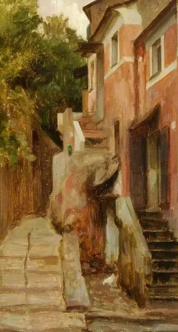 Une rue de Lerici, Italie - Frederic Leighton image 1 reproduction artisanale de tableau