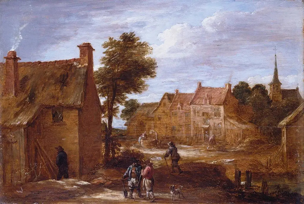 Une rue de village - David Teniers le Jeune image 1 copie peinte à la main à l’huile