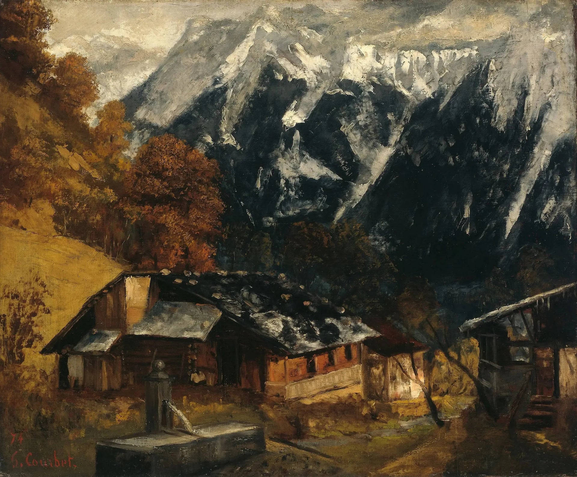 Une scène alpine - Gustave Courbet image 1 reproduction d’œuvre d’art à l’huile