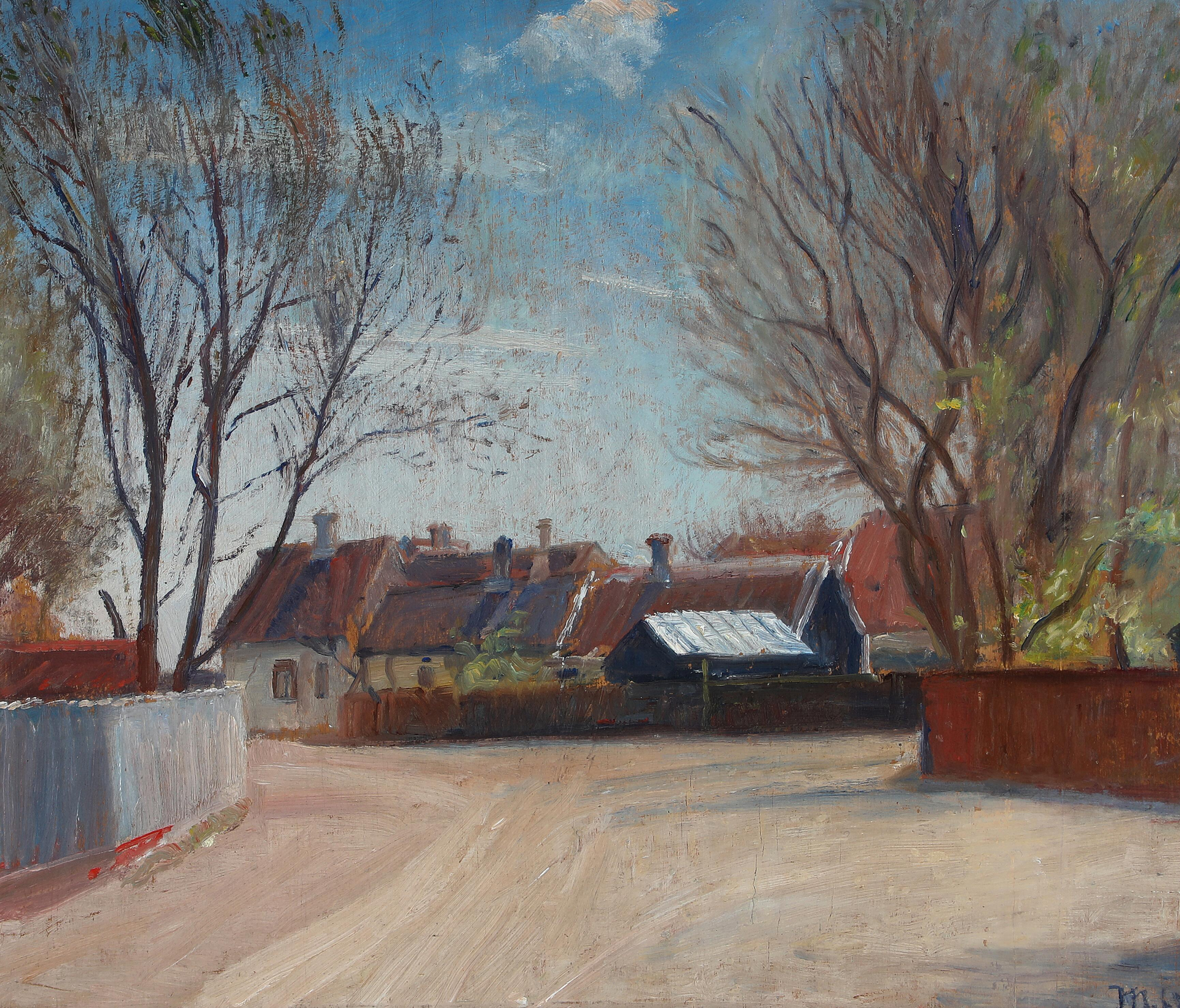 Une scène de Brøndumsvej à Skagen. - Michael Peter Ancher image 1 reproduction artisanale de tableau