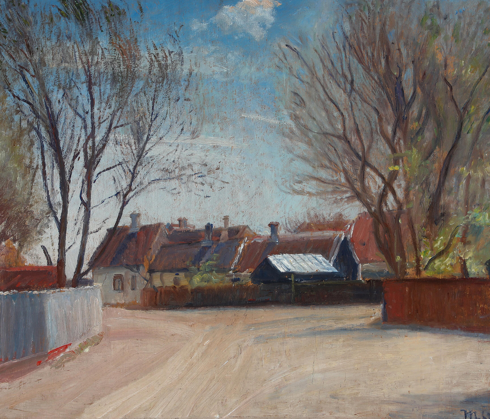 Une scène de Brøndumsvej à Skagen. - Michael Peter Ancher image 1 reproduction artisanale de tableau