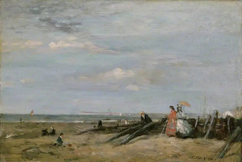 Une scène de plage à Trouville - Eugène Boudin
