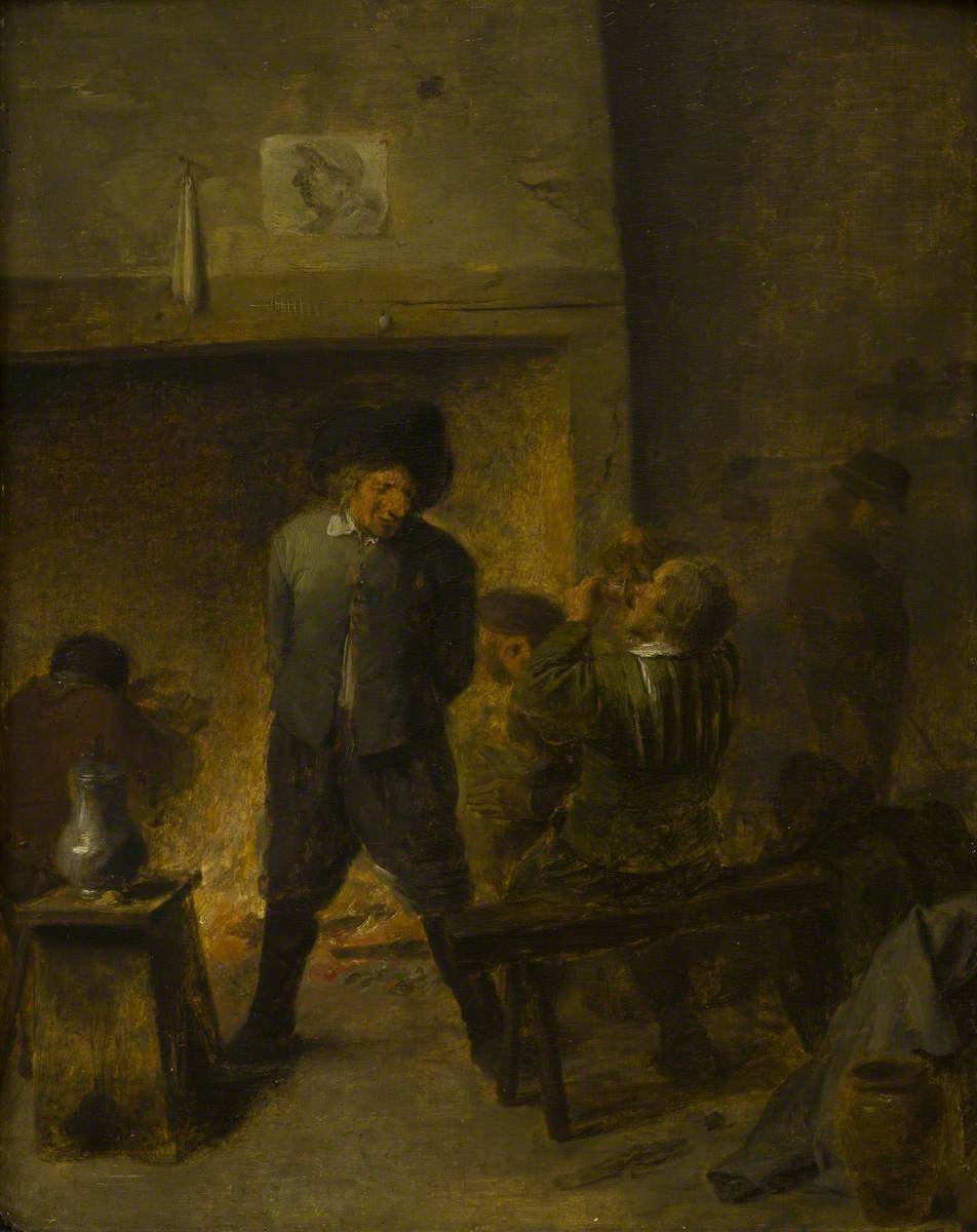 Une scène de taverne - Adriaen Brouwer image 1 copie de tableau peinte à la main