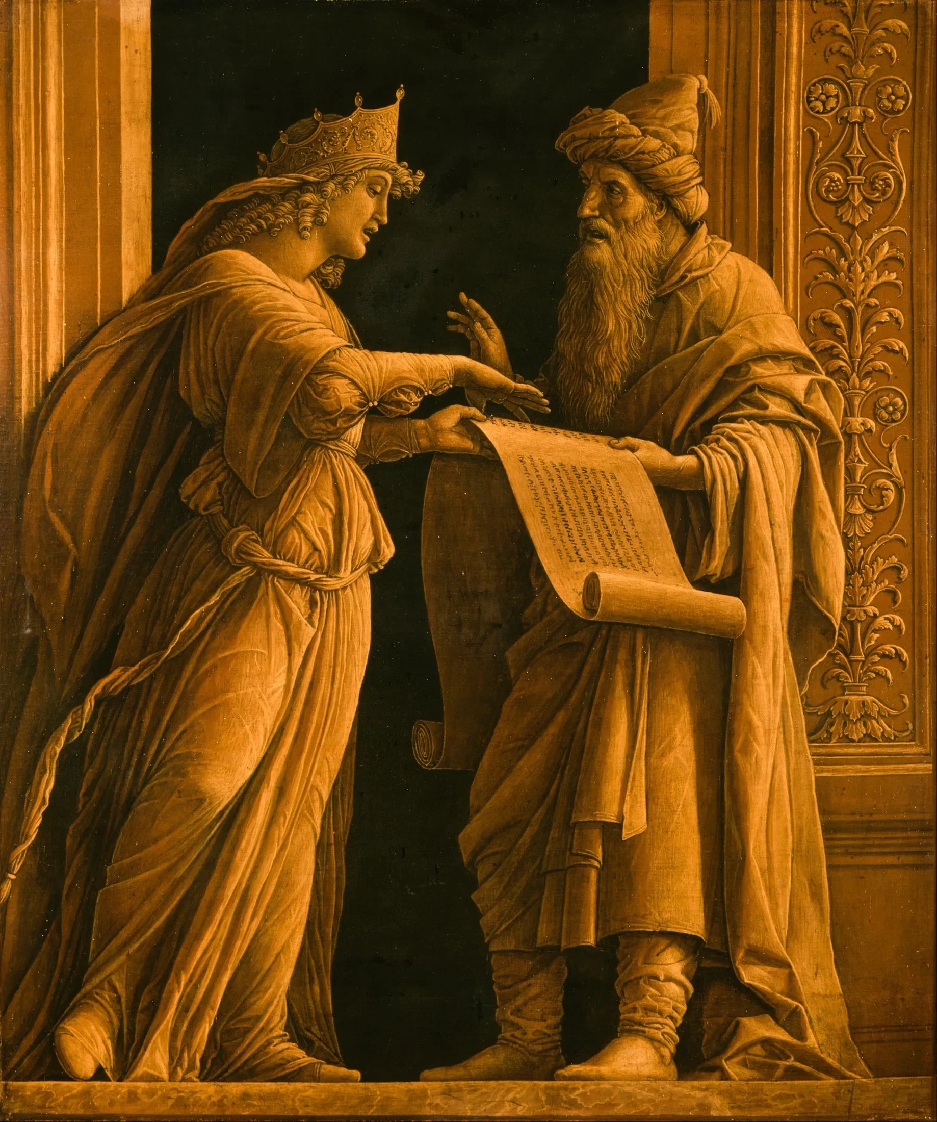 Une sibylle et un prophète - Andrea Mantegna image 1 reproduction artisanale de tableau