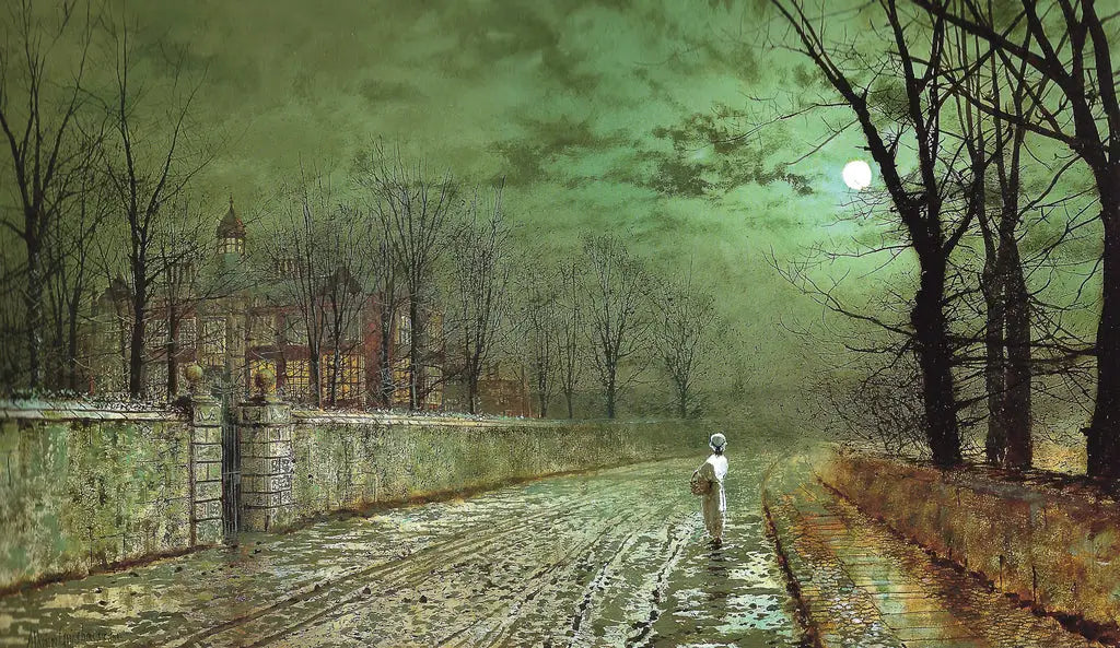 Une soirée au clair de lune - John Atkinson Grimshaw image 1 reproduction de peinture à l’huile