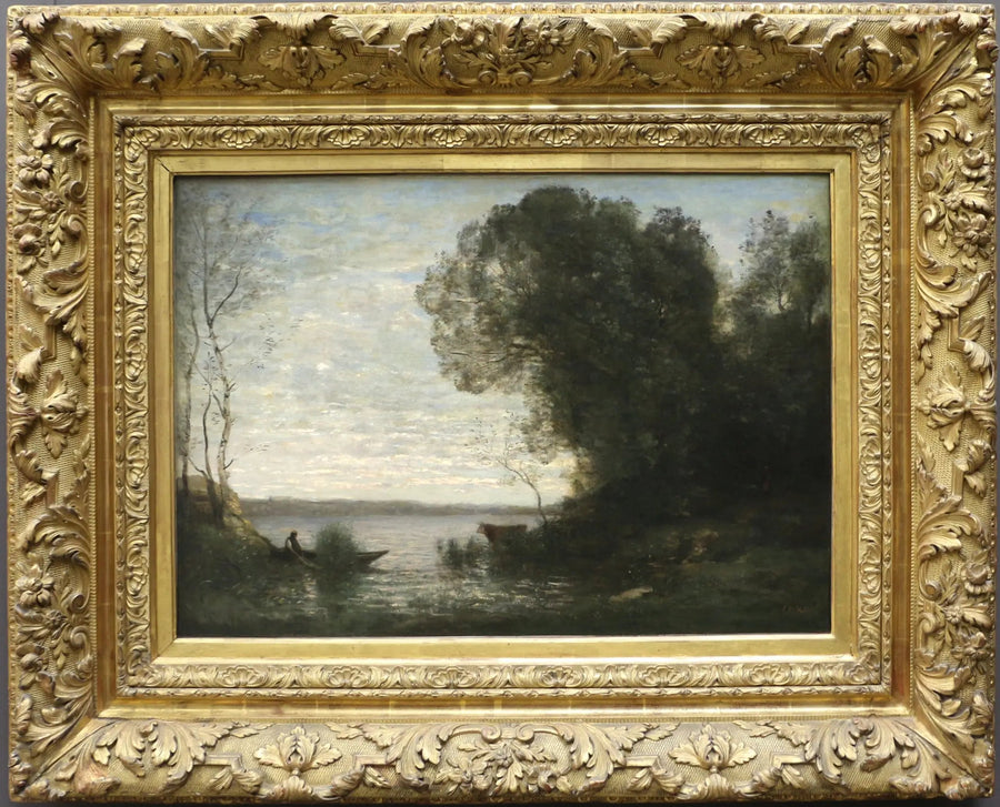Une soirée. Batelier amarré - Jean-Baptiste Camille Corot