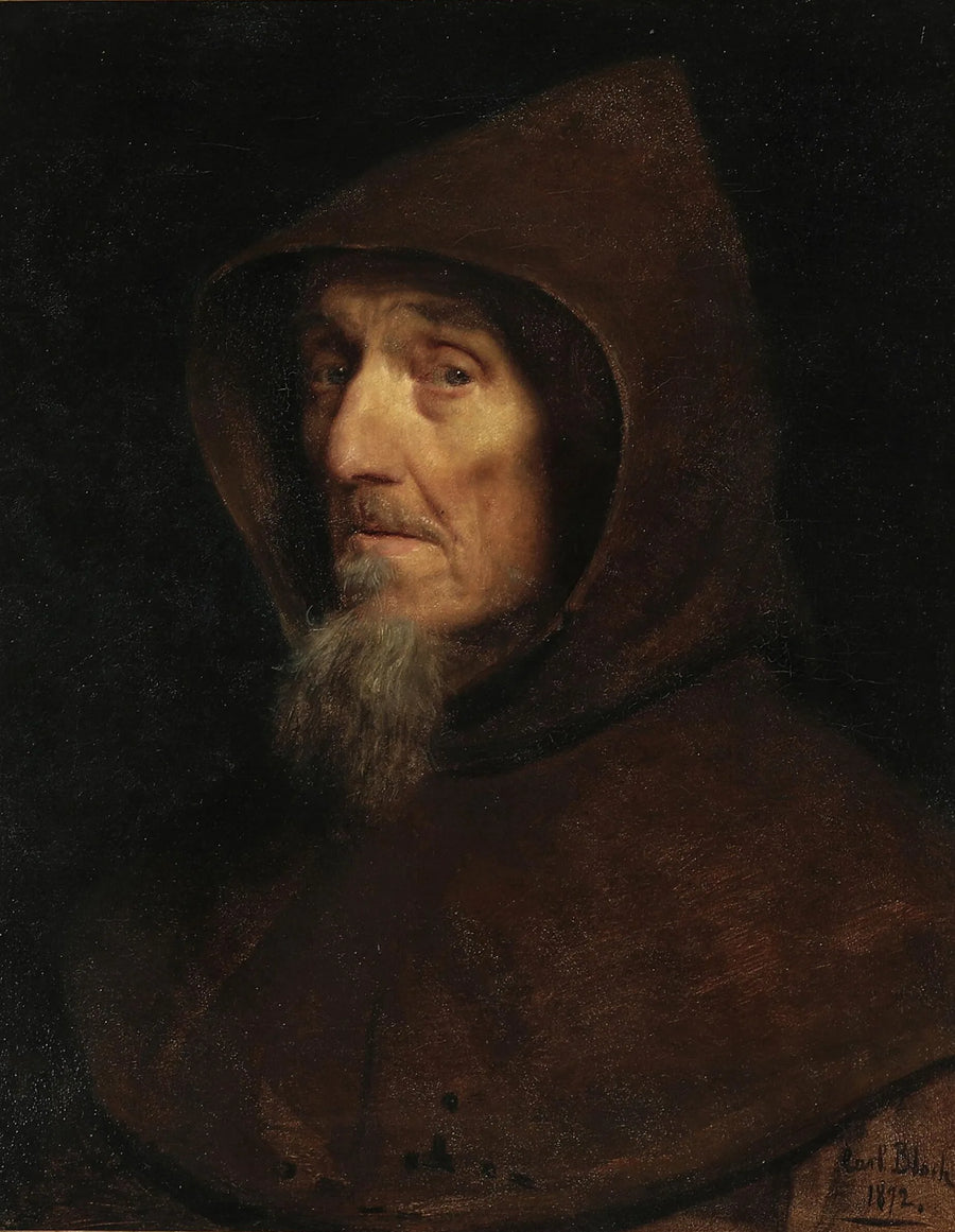 Une tête de moine. - Carl Heinrich Bloch