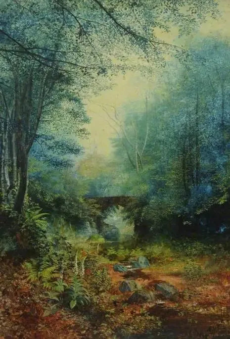 Une vallée boisée - John Atkinson Grimshaw image 1 reproduction d’œuvre d’art à l’huile