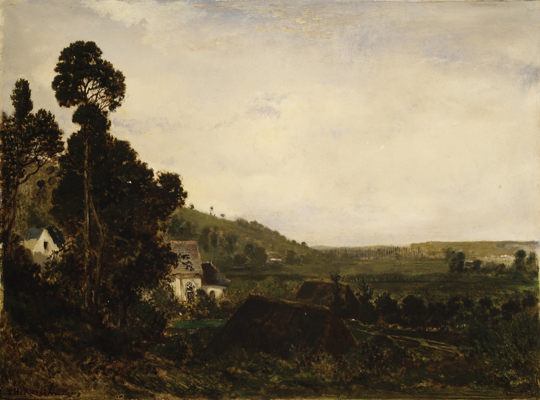 Une vieille chapelle dans une vallée - Théodore Rousseau image 1 copie peinte à la main à l’huile