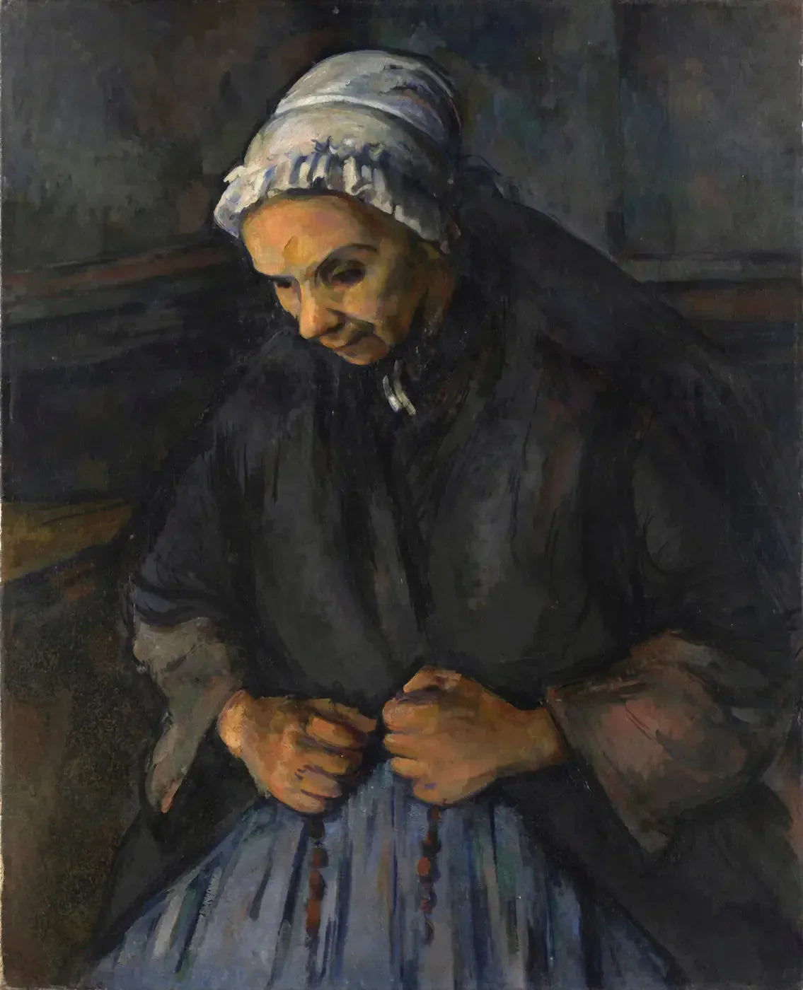 Une vieille Femme avec un rosaire - Paul Cézanne image 1 tableau peint à l’huile sur toile