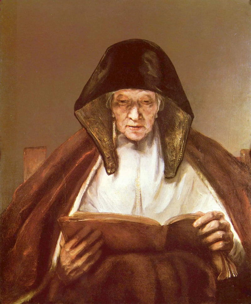 Une vieille femme lisant - Rembrandt