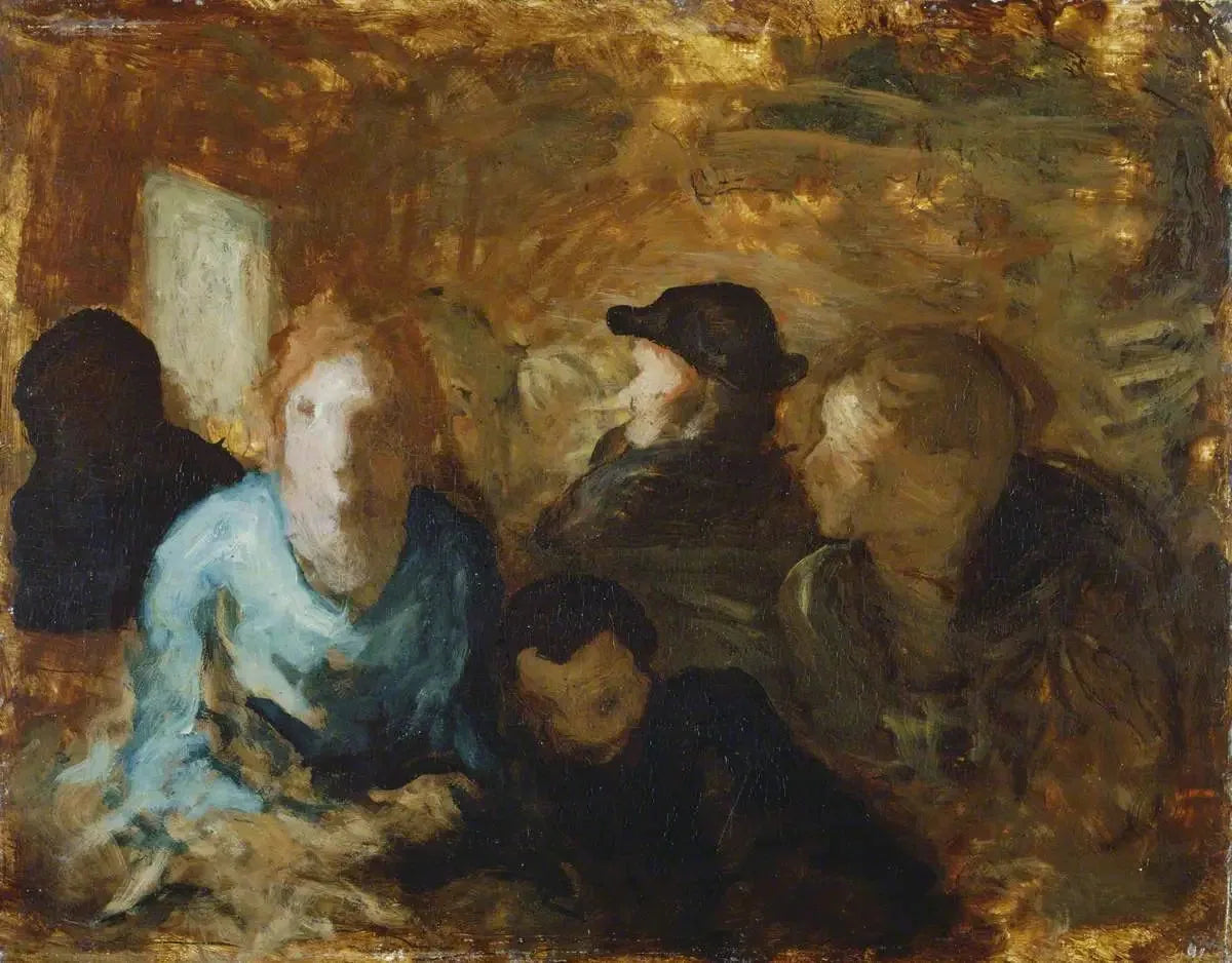 Une voiture de troisième classe - Honoré Daumier image 1 reproduction artisanale de tableau