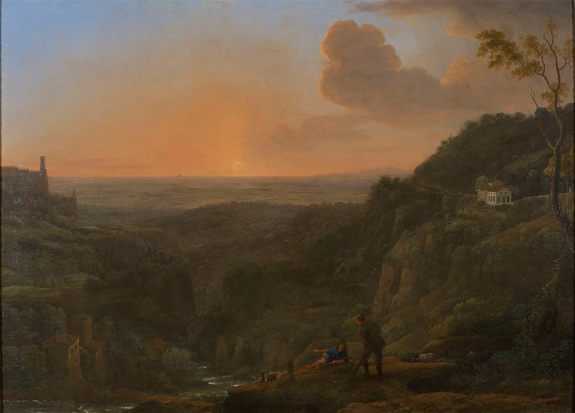 Une vue de la campagne depuis Tivoli - Claude Lorrain image 1 reproduction artisanale de tableau