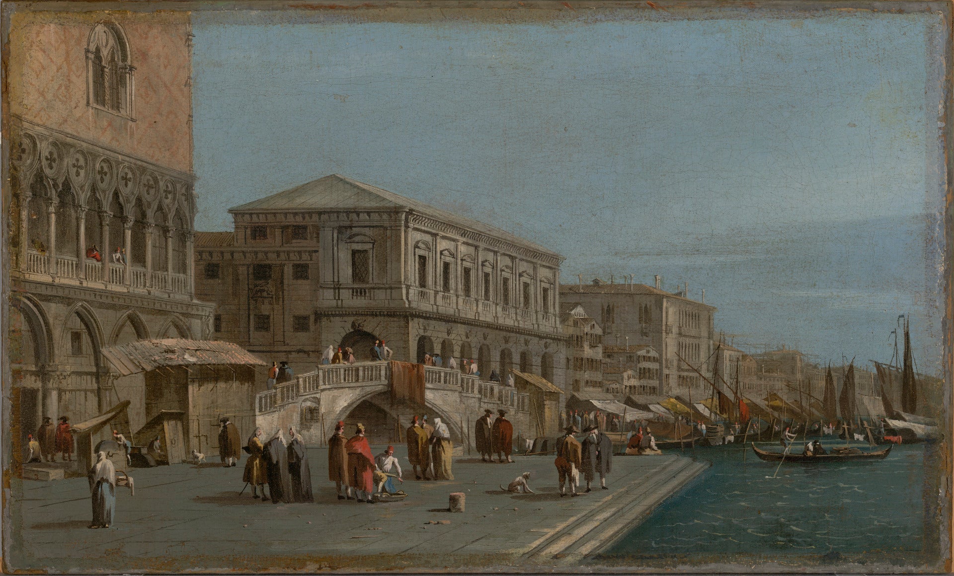 Une vue sur le Molo et la Riva degli Schiavone à Venise - Francesco Guardi image 1 reproduction de peinture à l’huile