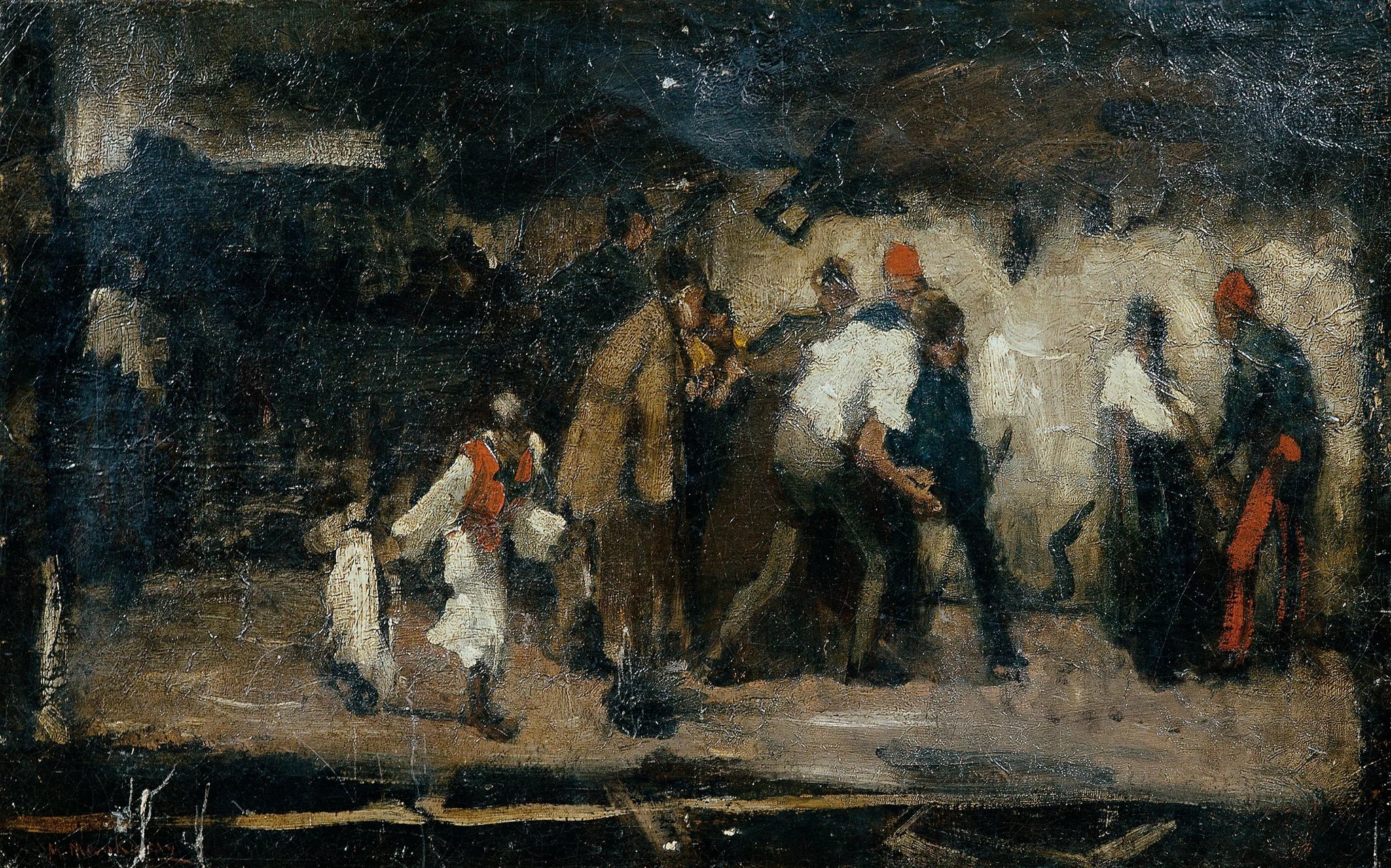 Ungarische Dorfszene - Mihály Munkácsy image 1 copie de tableau peinte à la main