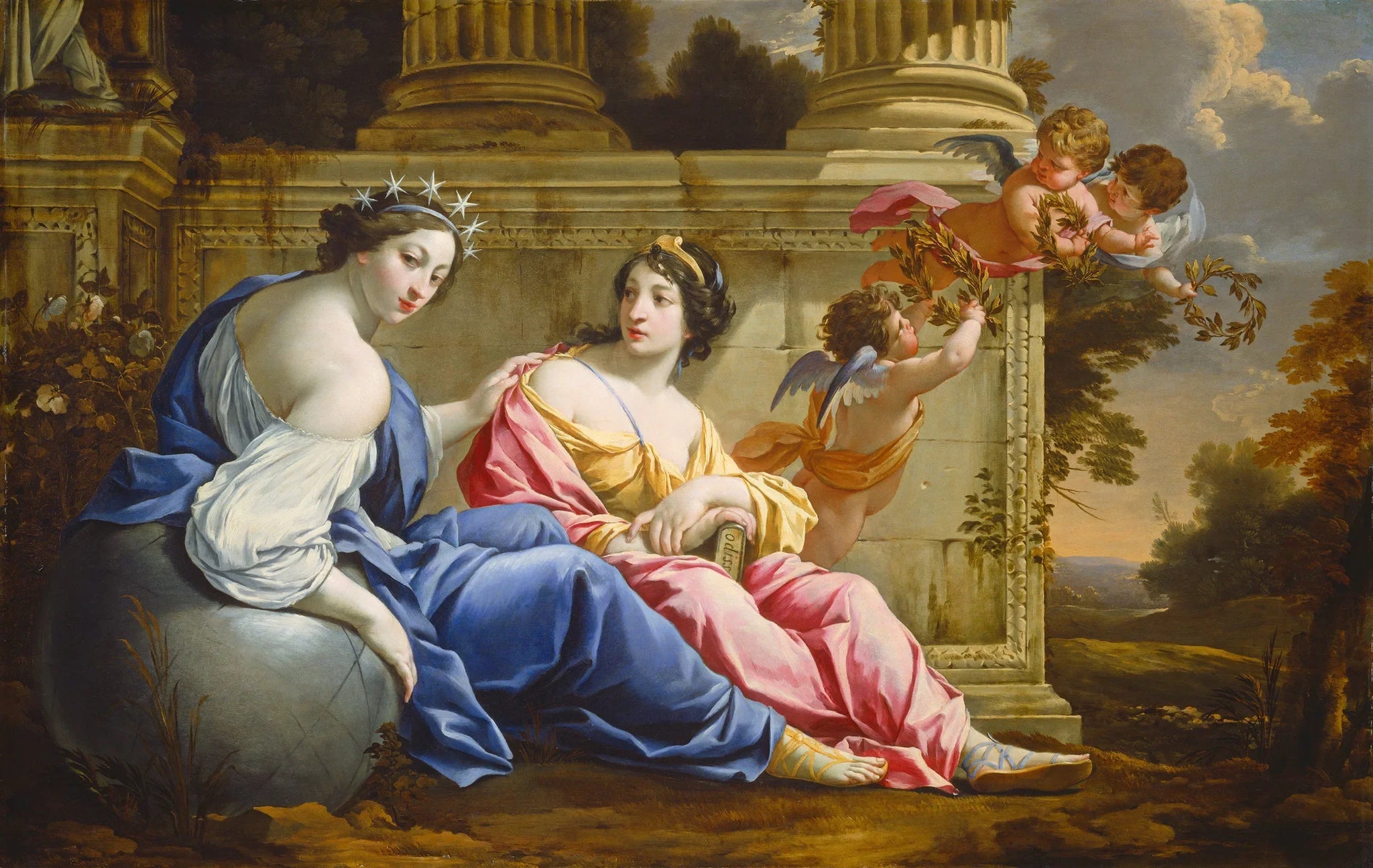 Uranie et Calliope - Simon Vouet image 1 tableau peint à l’huile sur toile