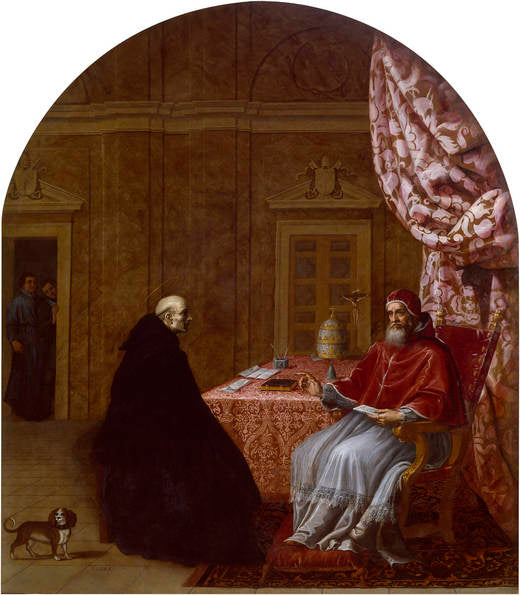 Urbain II délibère avec Saint Bruno - Vincenzo Carducci image 1 tableau peint à l’huile sur toile